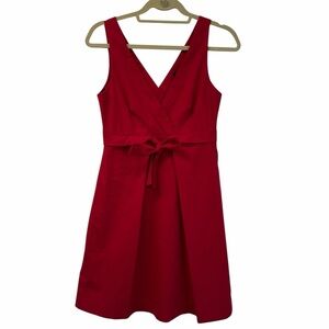 Theory Nabila Vibrant Red Sleeveless V-neck A-line Mini Dress Size 4